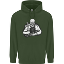 Viking Skull & Sword Thor Valhalla Childrens Kids Hoodie Forest Green