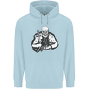 Viking Skull & Sword Thor Valhalla Childrens Kids Hoodie Light Blue