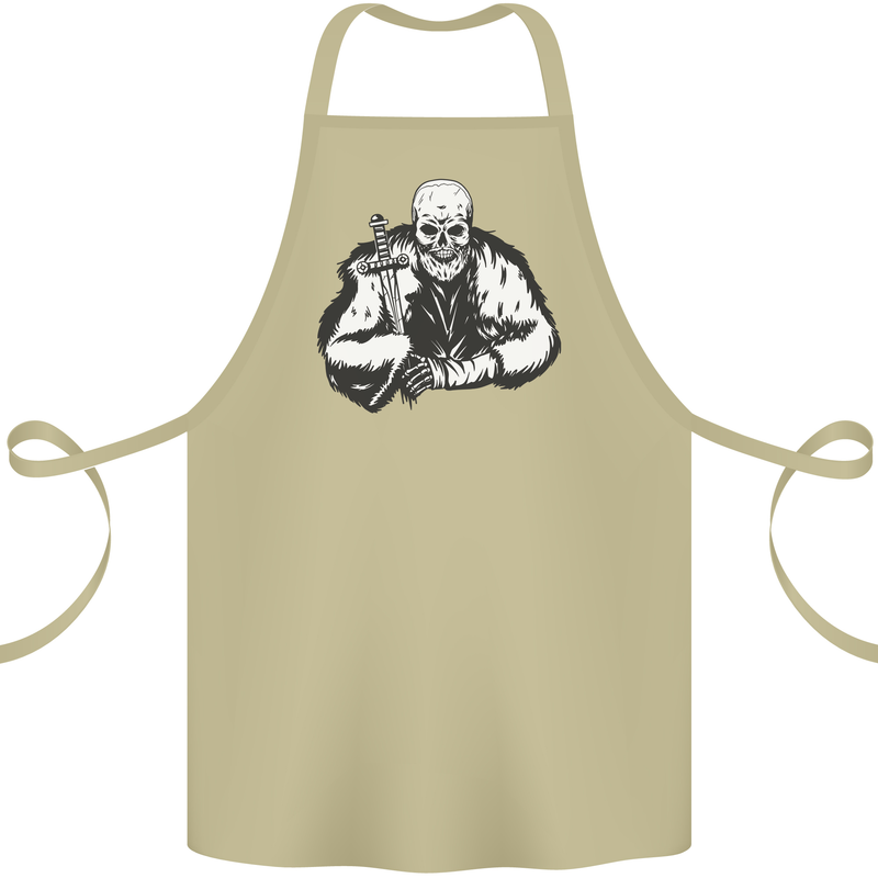 Viking Skull & Sword Thor Valhalla Cotton Apron 100% Organic Khaki