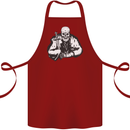 Viking Skull & Sword Thor Valhalla Cotton Apron 100% Organic Maroon