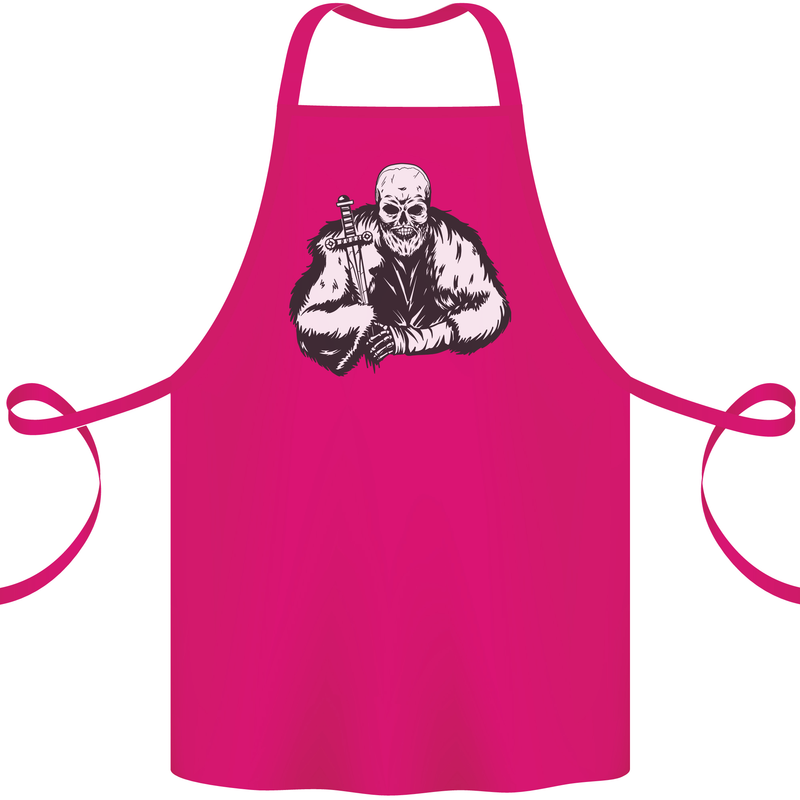 Viking Skull & Sword Thor Valhalla Cotton Apron 100% Organic Pink