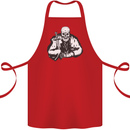 Viking Skull & Sword Thor Valhalla Cotton Apron 100% Organic Red