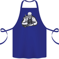 Viking Skull & Sword Thor Valhalla Cotton Apron 100% Organic Royal Blue