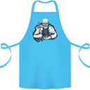 Viking Skull & Sword Thor Valhalla Cotton Apron 100% Organic Turquoise