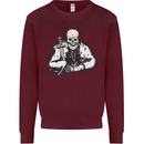 Viking Skull & Sword Thor Valhalla Kids Sweatshirt Jumper Maroon