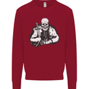Viking Skull & Sword Thor Valhalla Kids Sweatshirt Jumper Red