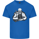 Viking Skull & Sword Thor Valhalla Kids T-Shirt Childrens Royal Blue