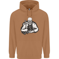 Viking Skull & Sword Thor Valhalla Mens 80% Cotton Hoodie Caramel Latte