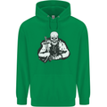 Viking Skull & Sword Thor Valhalla Mens 80% Cotton Hoodie Irish Green
