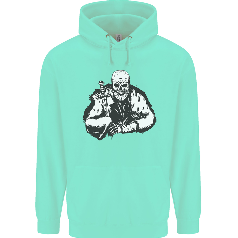 Viking Skull & Sword Thor Valhalla Mens 80% Cotton Hoodie Peppermint