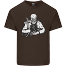 Viking Skull & Sword Thor Valhalla Mens Cotton T-Shirt Tee Top Dark Chocolate