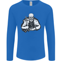 Viking Skull & Sword Thor Valhalla Mens Long Sleeve T-Shirt Royal Blue