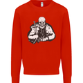 Viking Skull & Sword Thor Valhalla Mens Sweatshirt Jumper Bright Red