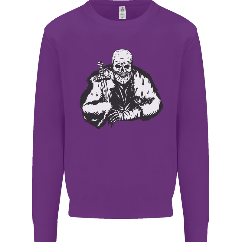 Viking Skull & Sword Thor Valhalla Mens Sweatshirt Jumper Purple