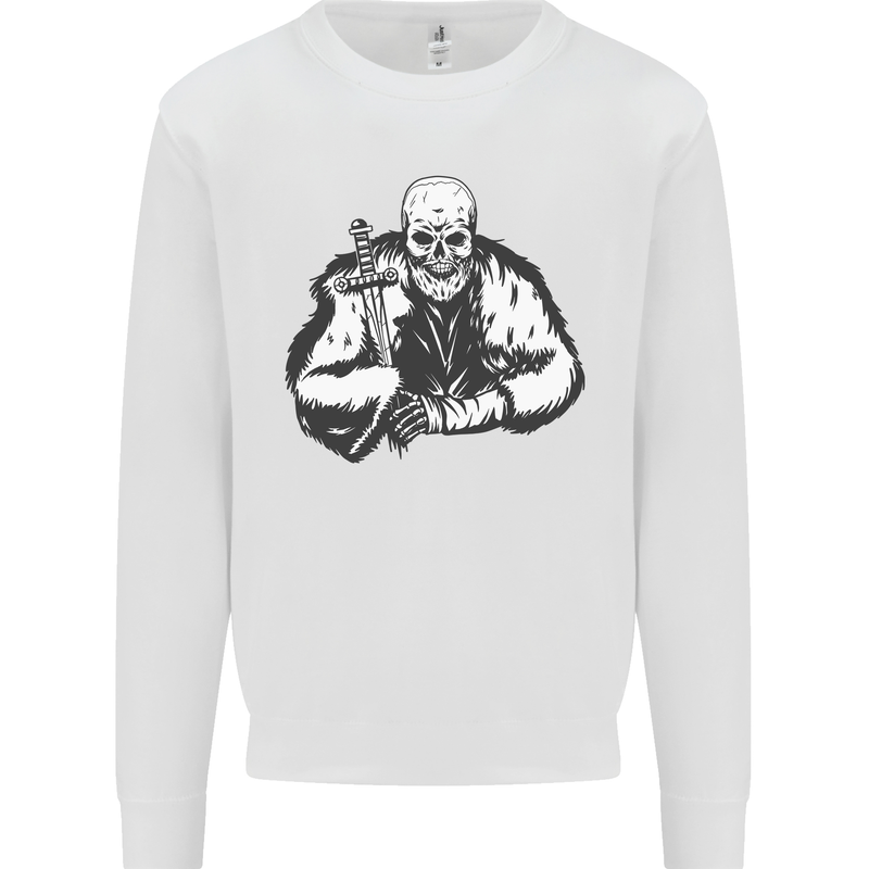 Viking Skull & Sword Thor Valhalla Mens Sweatshirt Jumper White