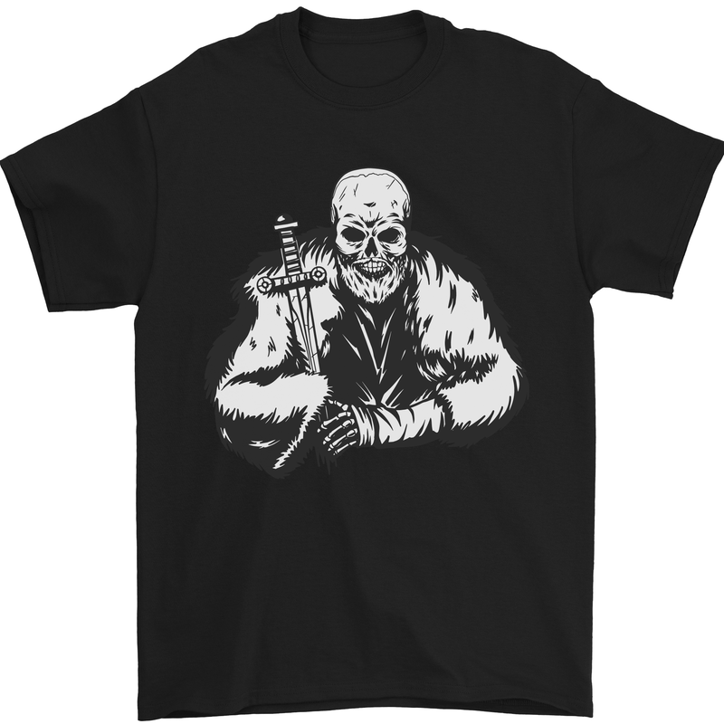 Viking Skull & Sword Thor Valhalla Mens T-Shirt Cotton Gildan Black