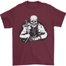Viking Skull & Sword Thor Valhalla Mens T-Shirt Cotton Gildan Maroon