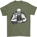Viking Skull & Sword Thor Valhalla Mens T-Shirt Cotton Gildan Military Green
