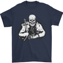Viking Skull & Sword Thor Valhalla Mens T-Shirt Cotton Gildan Navy Blue
