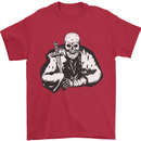 Viking Skull & Sword Thor Valhalla Mens T-Shirt Cotton Gildan Red