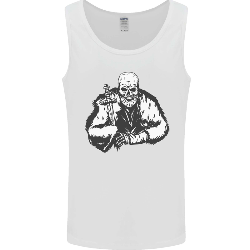 Viking Skull & Sword Thor Valhalla Mens Vest Tank Top White