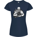 Viking Skull & Sword Thor Valhalla Womens Petite Cut T-Shirt Navy Blue