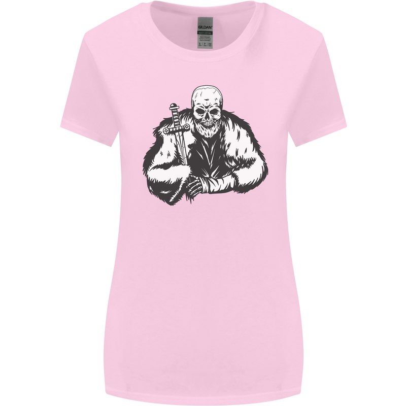 Viking Skull & Sword Thor Valhalla Womens Wider Cut T-Shirt Light Pink