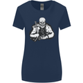 Viking Skull & Sword Thor Valhalla Womens Wider Cut T-Shirt Navy Blue