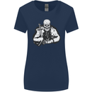 Viking Skull & Sword Thor Valhalla Womens Wider Cut T-Shirt Navy Blue