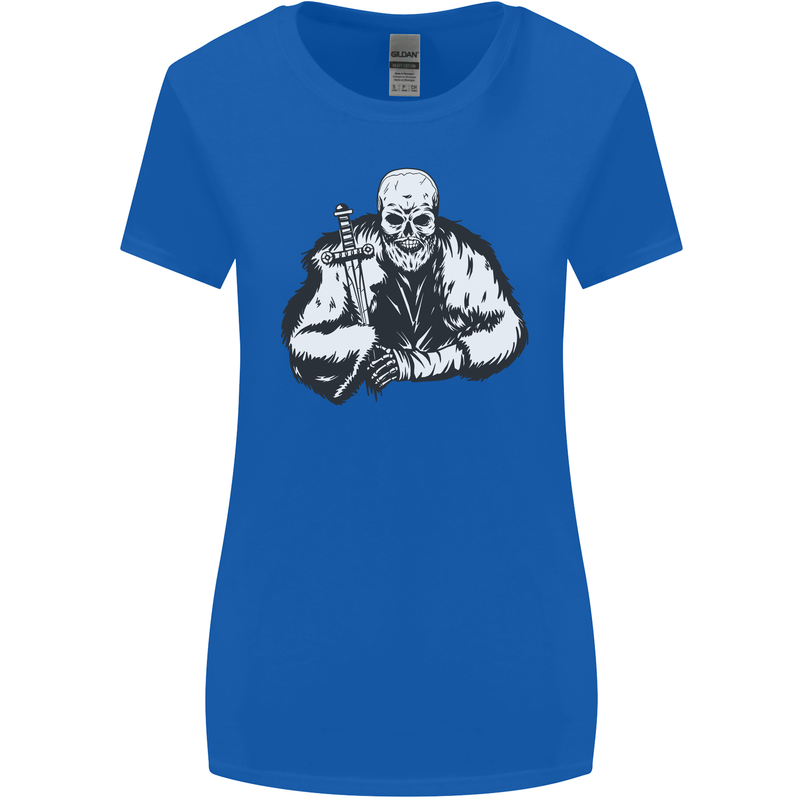 Viking Skull & Sword Thor Valhalla Womens Wider Cut T-Shirt Royal Blue