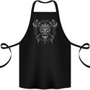 Viking Skull with Swords & Shield Valhalla Cotton Apron 100% Organic Black
