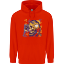 Viking Symbols Skull Childrens Kids Hoodie Bright Red