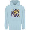Viking Symbols Skull Childrens Kids Hoodie Light Blue