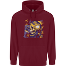 Viking Symbols Skull Childrens Kids Hoodie Maroon