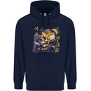 Viking Symbols Skull Childrens Kids Hoodie Navy Blue