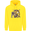 Viking Symbols Skull Childrens Kids Hoodie Yellow