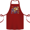 Viking Symbols Skull Cotton Apron 100% Organic Maroon
