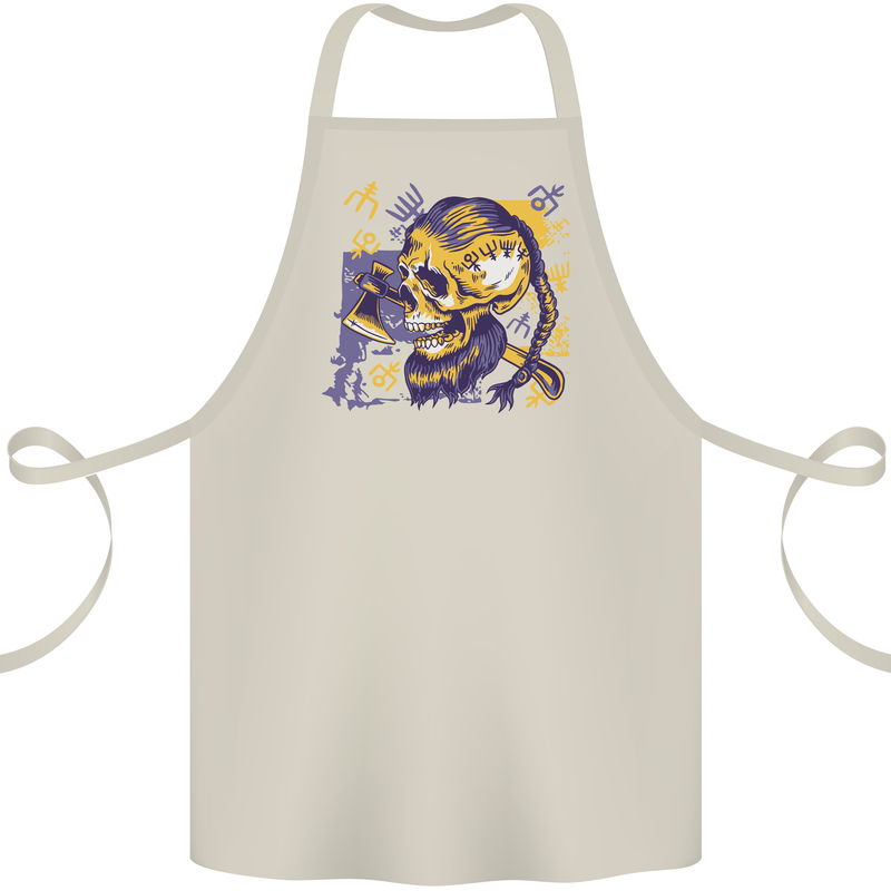 Viking Symbols Skull Cotton Apron 100% Organic Natural