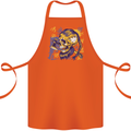 Viking Symbols Skull Cotton Apron 100% Organic Orange