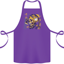 Viking Symbols Skull Cotton Apron 100% Organic Purple