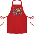 Viking Symbols Skull Cotton Apron 100% Organic Red