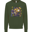 Viking Symbols Skull Kids Sweatshirt Jumper Forest Green