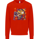 Viking Symbols Skull Mens Sweatshirt Jumper Bright Red