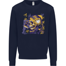 Viking Symbols Skull Mens Sweatshirt Jumper Navy Blue