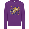 Viking Symbols Skull Mens Sweatshirt Jumper Purple
