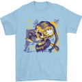Viking Symbols Skull Mens T-Shirt 100% Cotton Light Blue