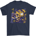 Viking Symbols Skull Mens T-Shirt 100% Cotton Navy Blue