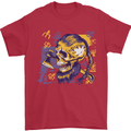 Viking Symbols Skull Mens T-Shirt 100% Cotton Red