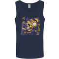 Viking Symbols Skull Mens Vest Tank Top Navy Blue