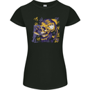 Viking Symbols Skull Womens Petite Cut T-Shirt Black